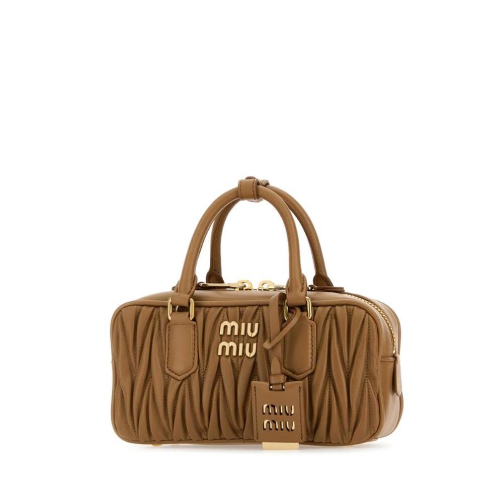 Miu Miu Women Caramel Leather Arcadie Handbag - Picture 2 of 2